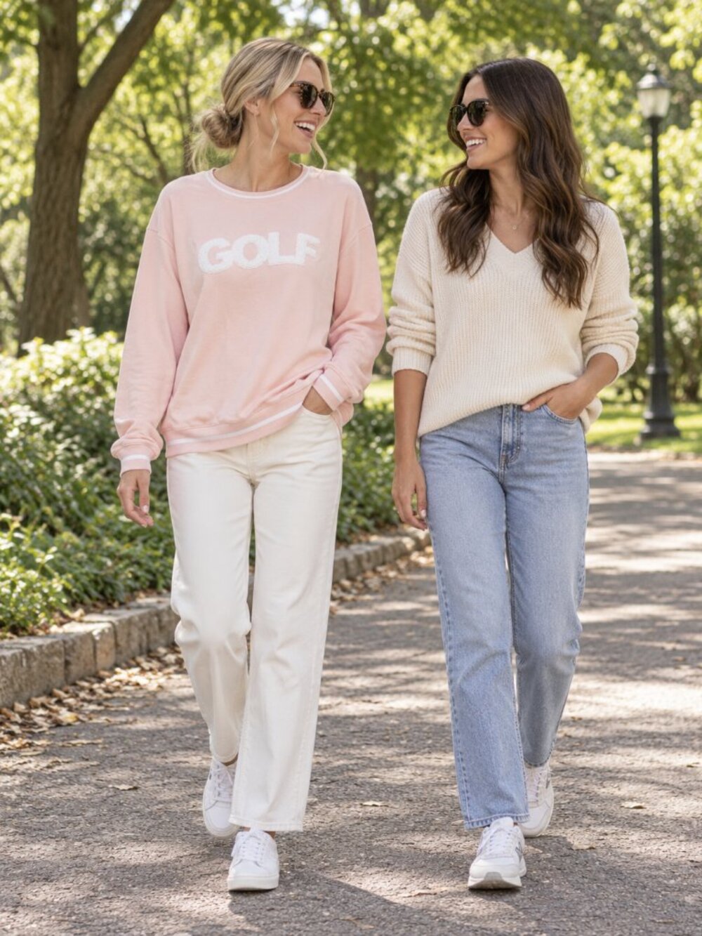Ellsworth + Ivey Women’s GOLF Crewneck Sweatshirt Pink 100% Cotton Size XL NWT